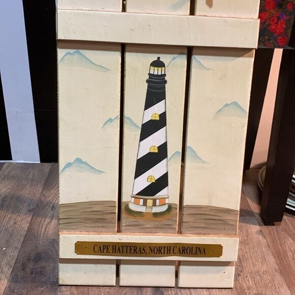 Other - Vintage Coastal Lighthouse Wall Art Cape Hatteras NC Nautical Beach House Decor